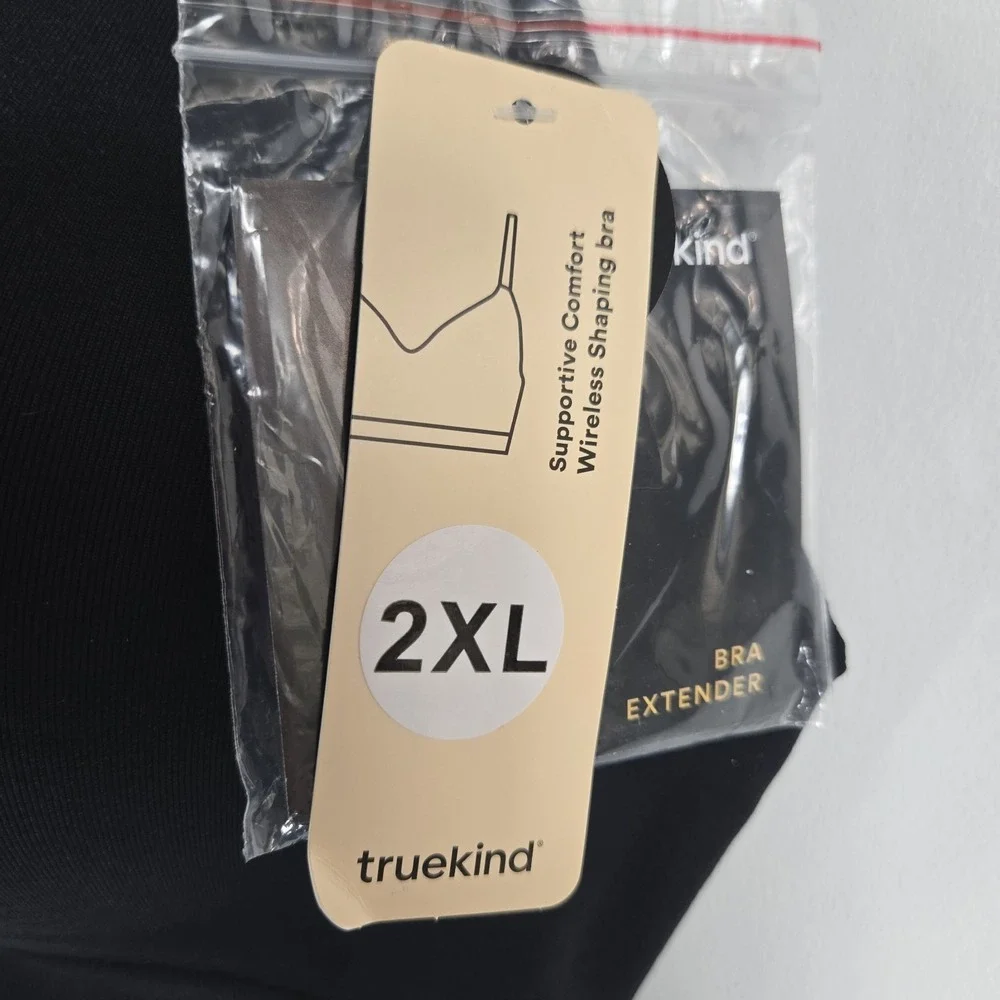 Truekind Women's Size 2XL Supportive Comfort Wireless Shaping Bra Black NWT - Picture 2 of 5